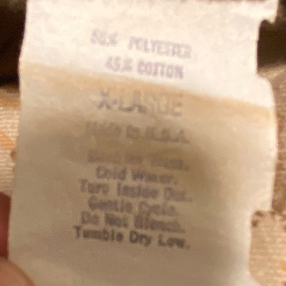 Mens Shirt XL Fall Leaf Print Long Sleeve Brown Camo‎ Cotton Button Front - Picture 4 of 11